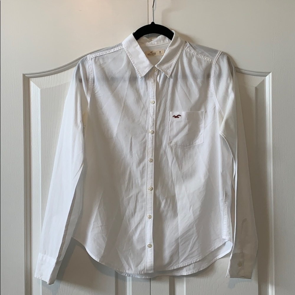Hollister White Button Up Shirt